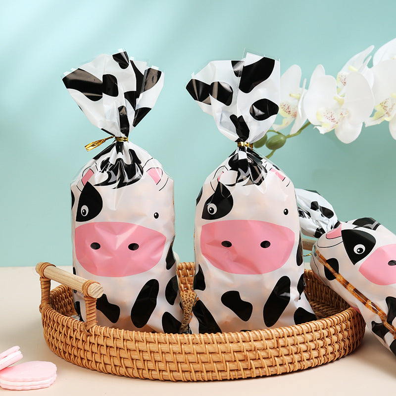 Wholesale Cartoon Cow Print Party Holiday Glass Paper Candy Bag